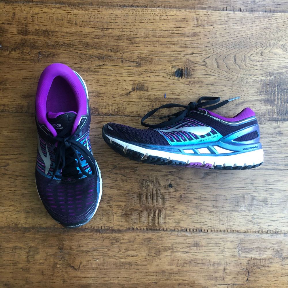 Brooks Transcend 5 Purple Black Running Shoes - Picture 2 of 7